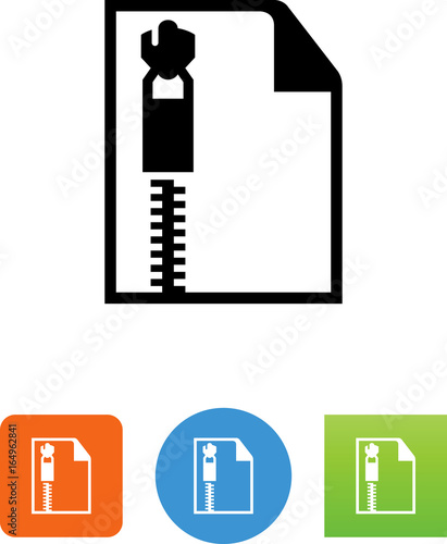 Document With Zipper Icon - Illustration