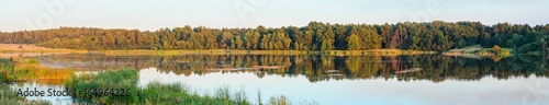 Evening summer lake panorama.