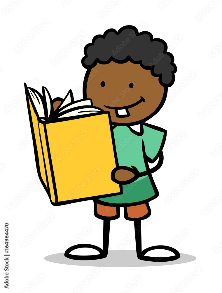 Afrikanisches Kind beim Lesen lernen mit Buch Afrikanisches Kind beim Lesen lernen mit Buch
