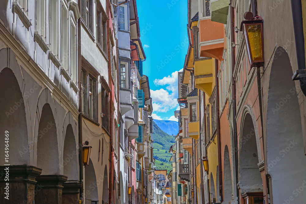 Italy South Tyrol Bozen Laubengasse street