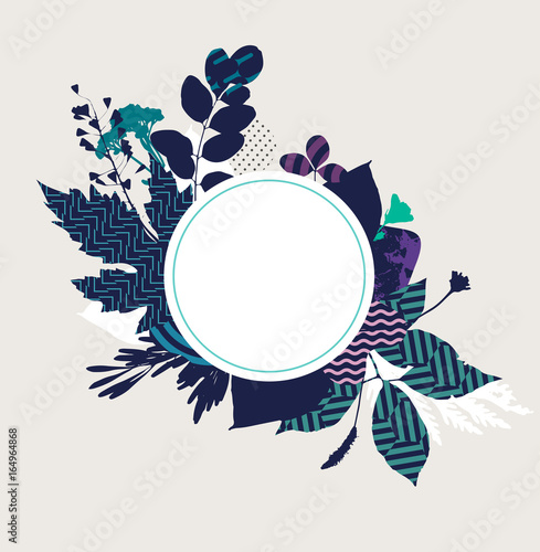 Abstract floral banner with place for text