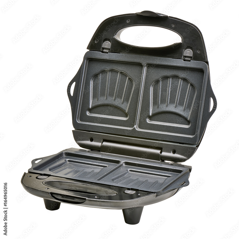 Open croque-monsieur iron maker isolated Open croque-monsieur iron maker isolated