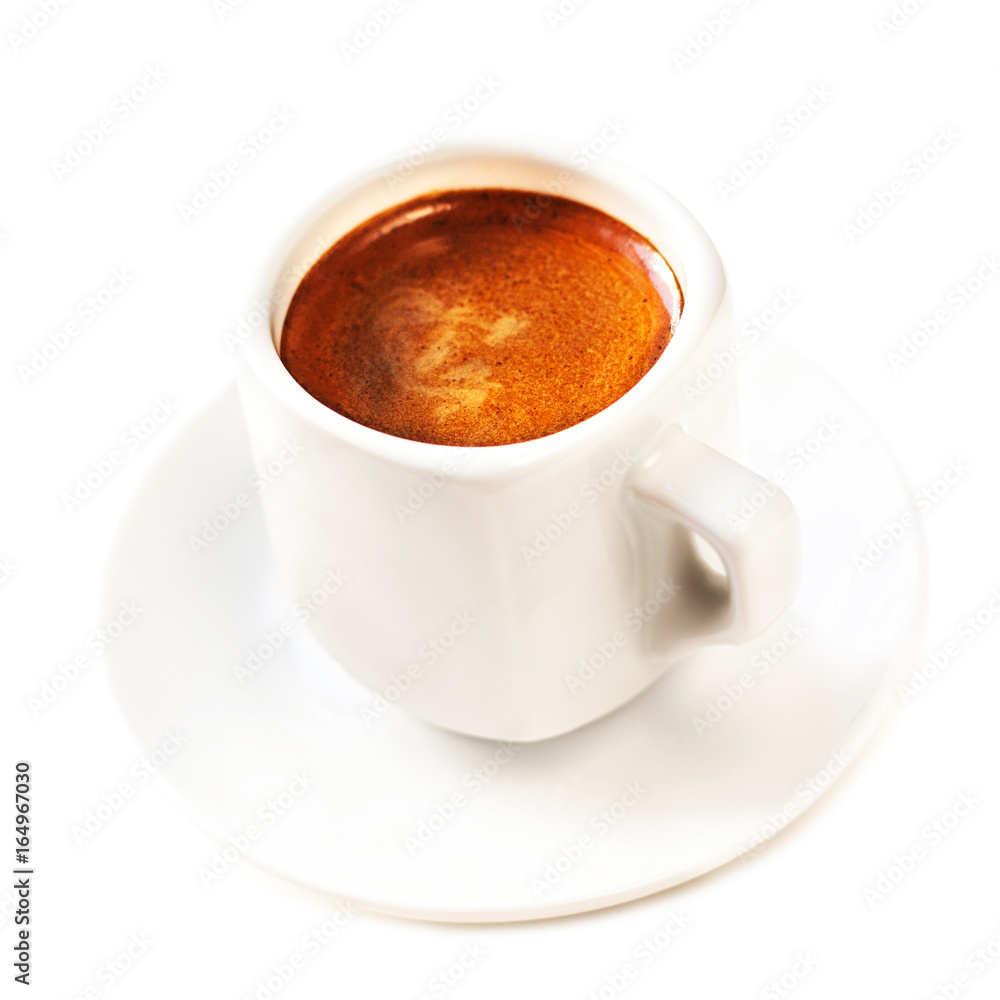 Closeup Of Coffee Foam Isolated On White Background, Viewed From Top Stock  Photo, Picture and Royalty Free Image. Image 13437449.
