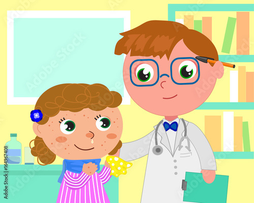 pediatrist medical office illustration
