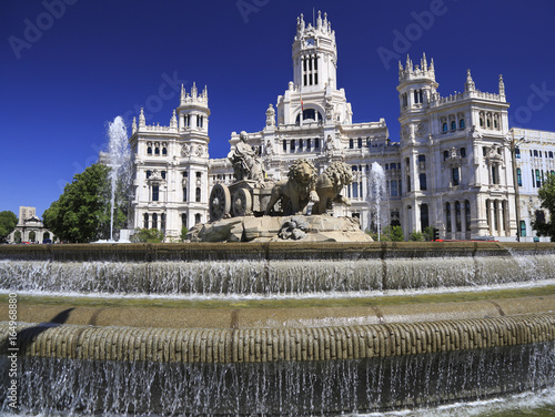 The Cybele Palace (City Hall), and the fountain in Madrid, Spain