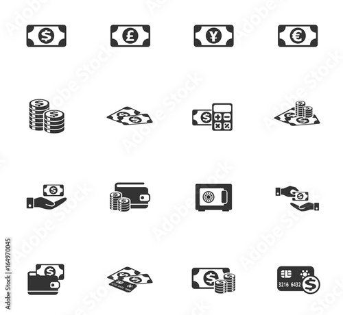 money symbols icon set