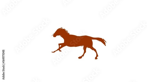 Running horse silhouette ( Seamless Loop ) 