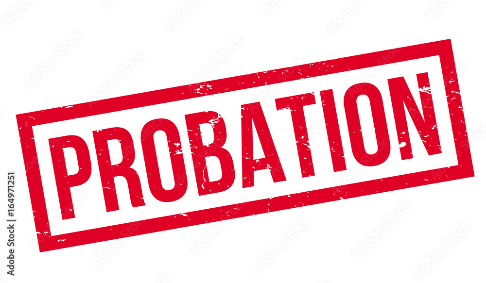 Probation rubber stamp. Grunge design with dust scratches. Effects can be easily removed for a clean, crisp look. Color is easily changed. Probation rubber stamp. Grunge design with dust scratches. Effects can be easily removed for a clean, crisp look. Color is easily changed.
