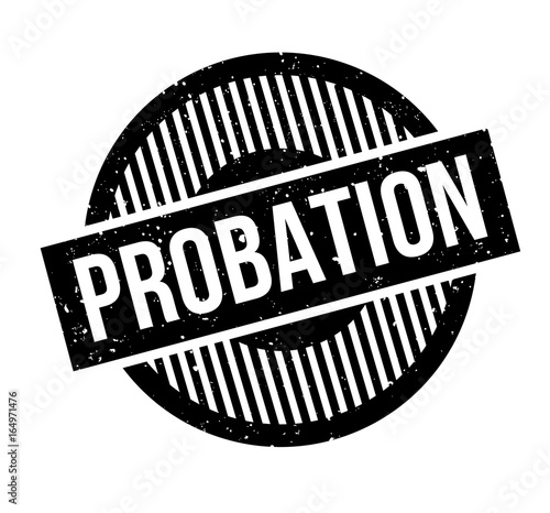 Probation rubber stamp. Grunge design with dust scratches. Effects can be easily removed for a clean, crisp look. Color is easily changed.