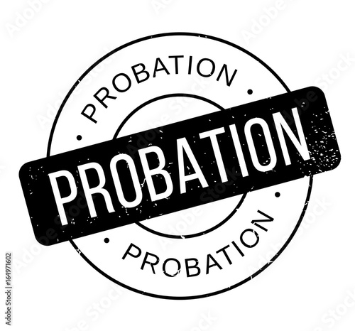 Probation rubber stamp. Grunge design with dust scratches. Effects can be easily removed for a clean, crisp look. Color is easily changed.