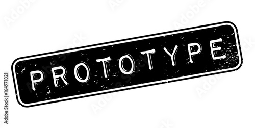 Prototype rubber stamp. Grunge design with dust scratches. Effects can be easily removed for a clean, crisp look. Color is easily changed.