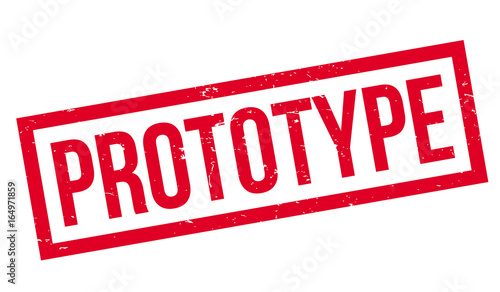 Prototype rubber stamp. Grunge design with dust scratches. Effects can be easily removed for a clean, crisp look. Color is easily changed.