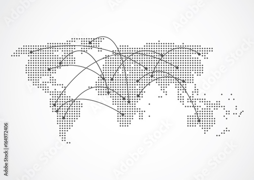 Global network connection. World map point and line composition concept of global business. Vector Illustration