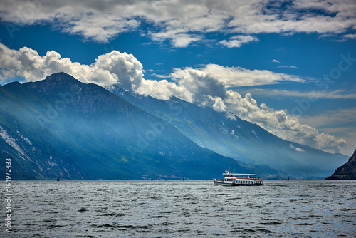 Beautiful landscape. View of Lake Garda, Riva del Garda,Italy. Popular destinations for travel in Europe.. 