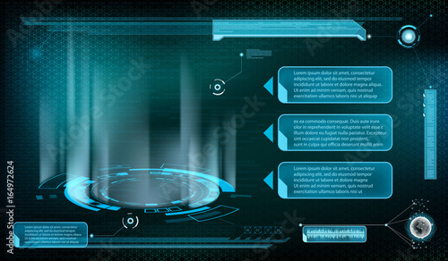 Design of HUD menu user interface.