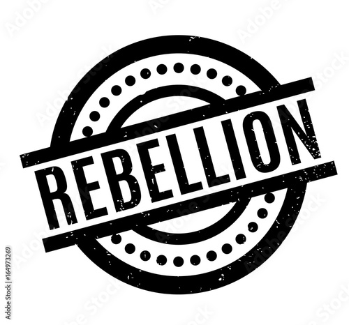 Rebellion rubber stamp. Grunge design with dust scratches. Effects can be easily removed for a clean, crisp look. Color is easily changed.