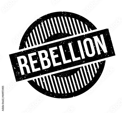 Rebellion rubber stamp. Grunge design with dust scratches. Effects can be easily removed for a clean, crisp look. Color is easily changed.