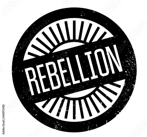 Rebellion rubber stamp. Grunge design with dust scratches. Effects can be easily removed for a clean, crisp look. Color is easily changed.