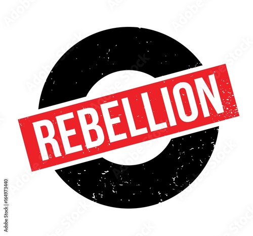 Rebellion rubber stamp. Grunge design with dust scratches. Effects can be easily removed for a clean, crisp look. Color is easily changed.