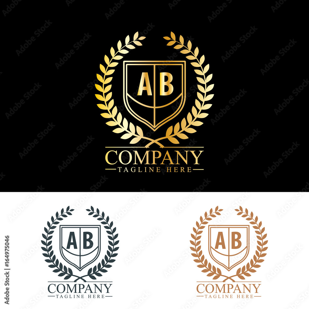 Initial Letter AB Luxury. Boutique Brand Identity