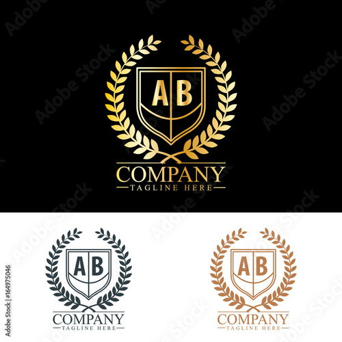 Initial Letter AB Luxury. Boutique Brand Identity