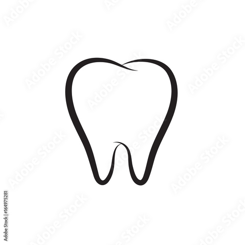 Tooth flat vector icon, tooth silhouette photo