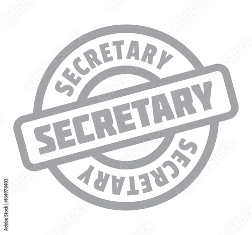 Secretary rubber stamp. Grunge design with dust scratches. Effects can be easily removed for a clean, crisp look. Color is easily changed.