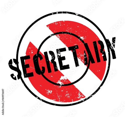 Secretary rubber stamp. Grunge design with dust scratches. Effects can be easily removed for a clean, crisp look. Color is easily changed.