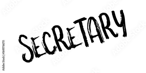 Secretary rubber stamp. Grunge design with dust scratches. Effects can be easily removed for a clean, crisp look. Color is easily changed.
