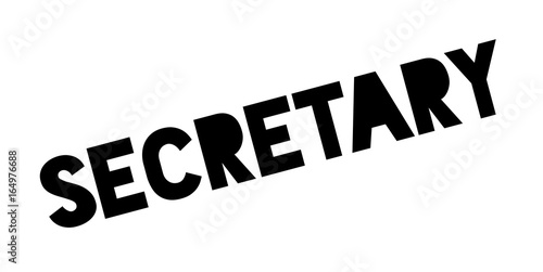 Secretary rubber stamp. Grunge design with dust scratches. Effects can be easily removed for a clean, crisp look. Color is easily changed.