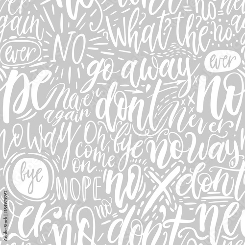 Hand lettering doodle seamless pattern with words of protest. Can be used for postcard  poster  print  greeting card  t-shirt  phone case design. Vector illustration