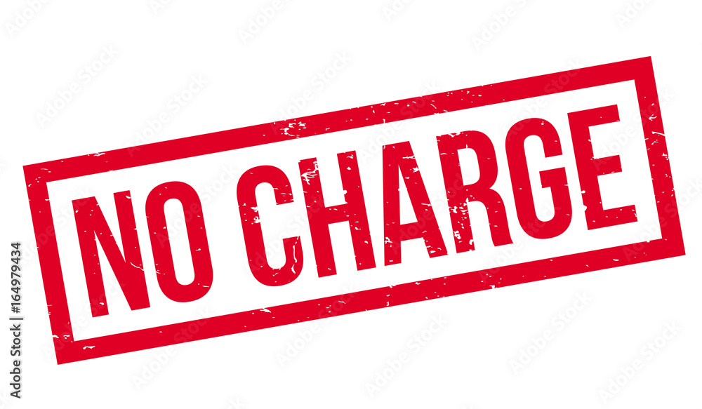 No Charge rubber stamp. Grunge design with dust scratches. Effects can be easily removed for a clean, crisp look. Color is easily changed.