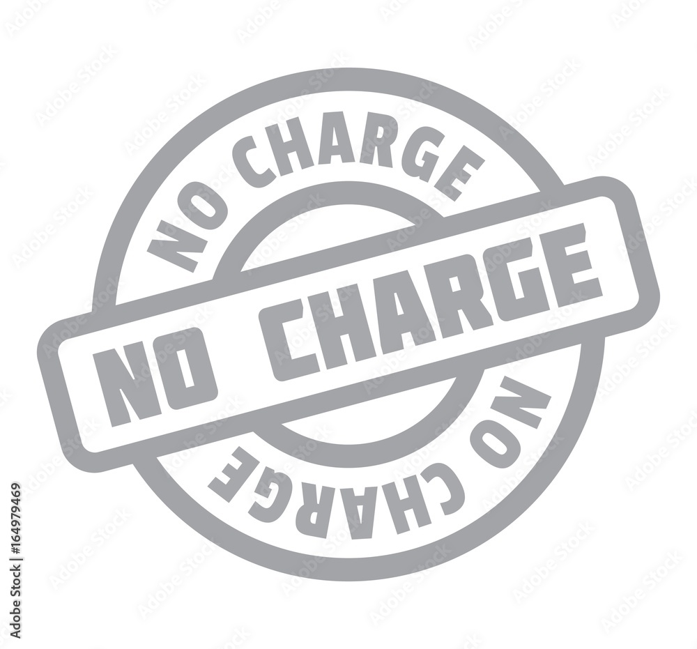 No Charge rubber stamp. Grunge design with dust scratches. Effects can be easily removed for a clean, crisp look. Color is easily changed.