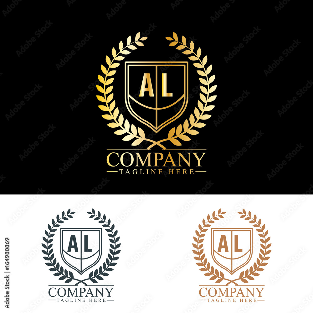 Initial Letter AL Luxury. Boutique Brand Identity