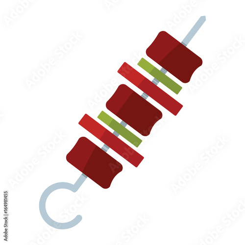 BBQ grill in cartoon flat style isolated on white background barbeque object for summer party barbeque design and web