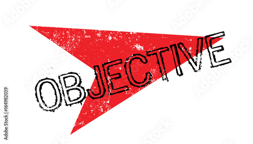 Objective rubber stamp. Grunge design with dust scratches. Effects can be easily removed for a clean, crisp look. Color is easily changed.