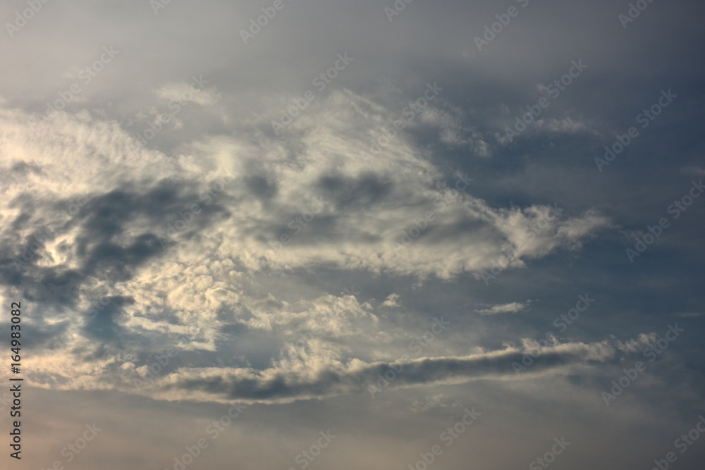空と雲「空想・雲のモンスター（巨大なクジラなどのイメージ）」存在感、大きな、雄大な、構える、重量感などのイメージ