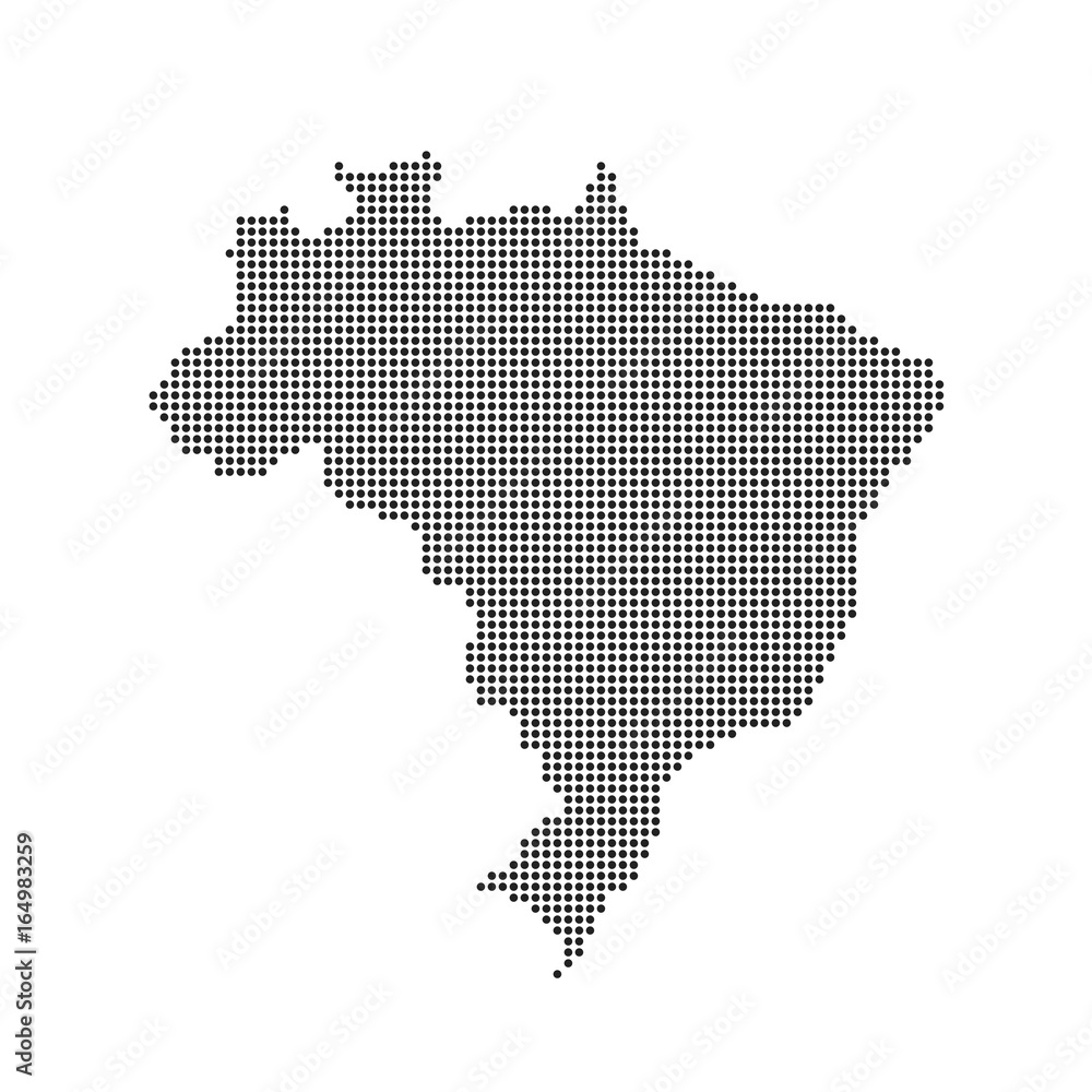 Brazil Dotted Vector Illustration Map