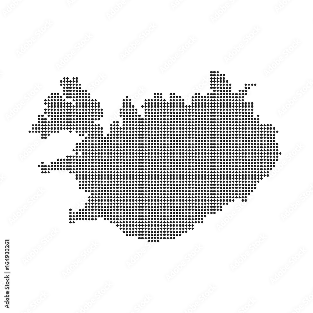 Iceland Dotted Vector Illustration Map