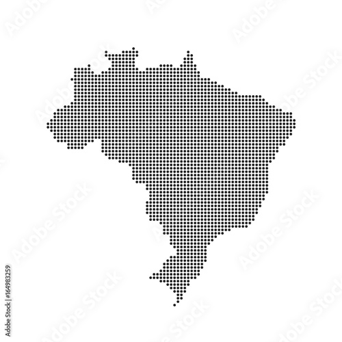 Brazil Dotted Vector Illustration Map