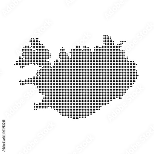 Iceland Dotted Vector Illustration Map