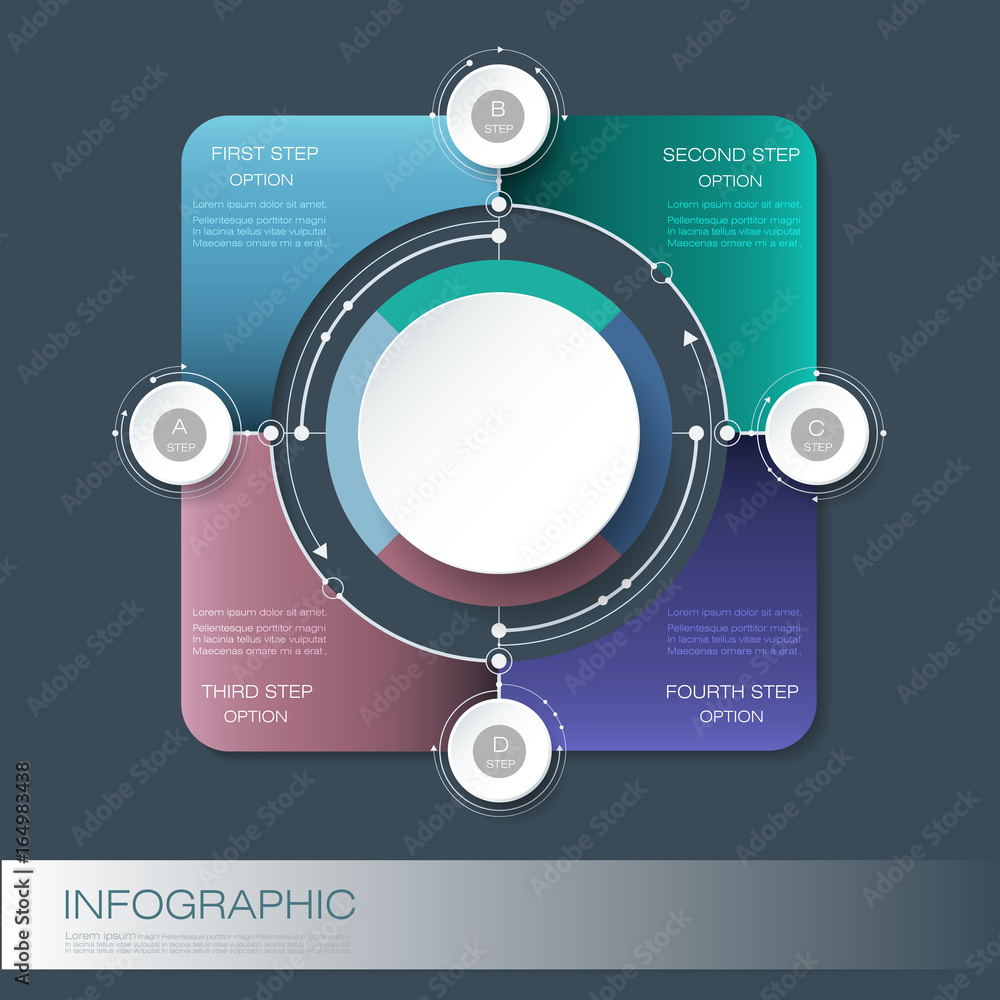 Vector infographics timeline design template with label design, 5 ...