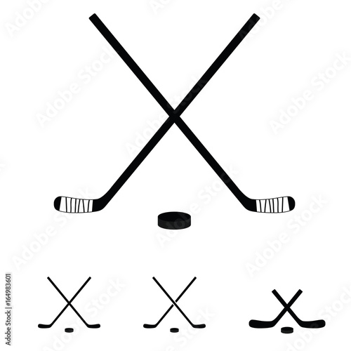 hockey sticks set icon illustration