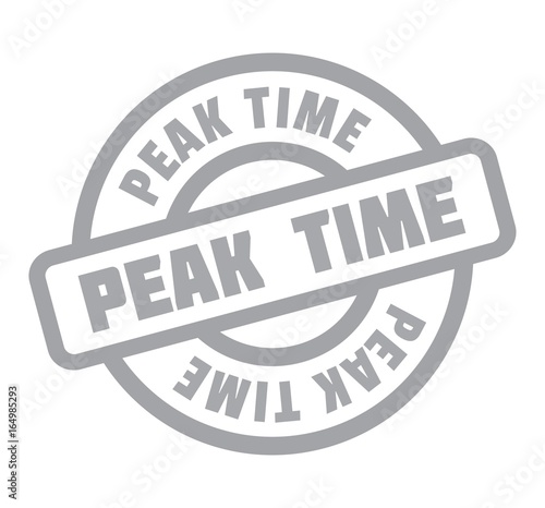 Peak Time rubber stamp. Grunge design with dust scratches. Effects can be easily removed for a clean, crisp look. Color is easily changed.