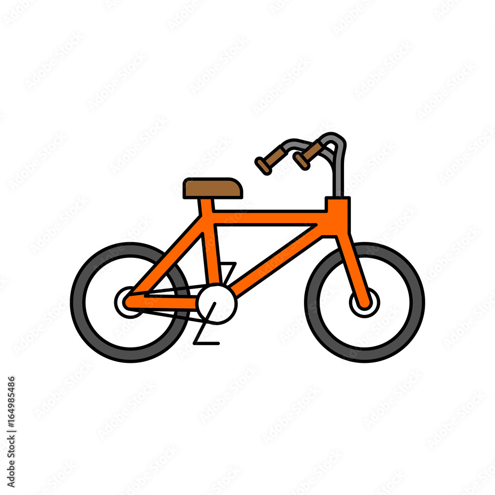 Fototapeta premium Bicycle isolated outline style. BMX linear style on white background