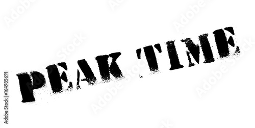 Peak Time rubber stamp. Grunge design with dust scratches. Effects can be easily removed for a clean, crisp look. Color is easily changed.