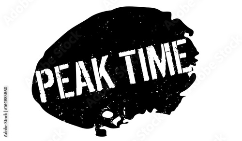 Peak Time rubber stamp. Grunge design with dust scratches. Effects can be easily removed for a clean, crisp look. Color is easily changed.