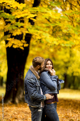 Young loving couple in the autumn park © BGStock72