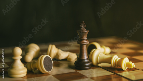 the one black king chess defeat all white chess