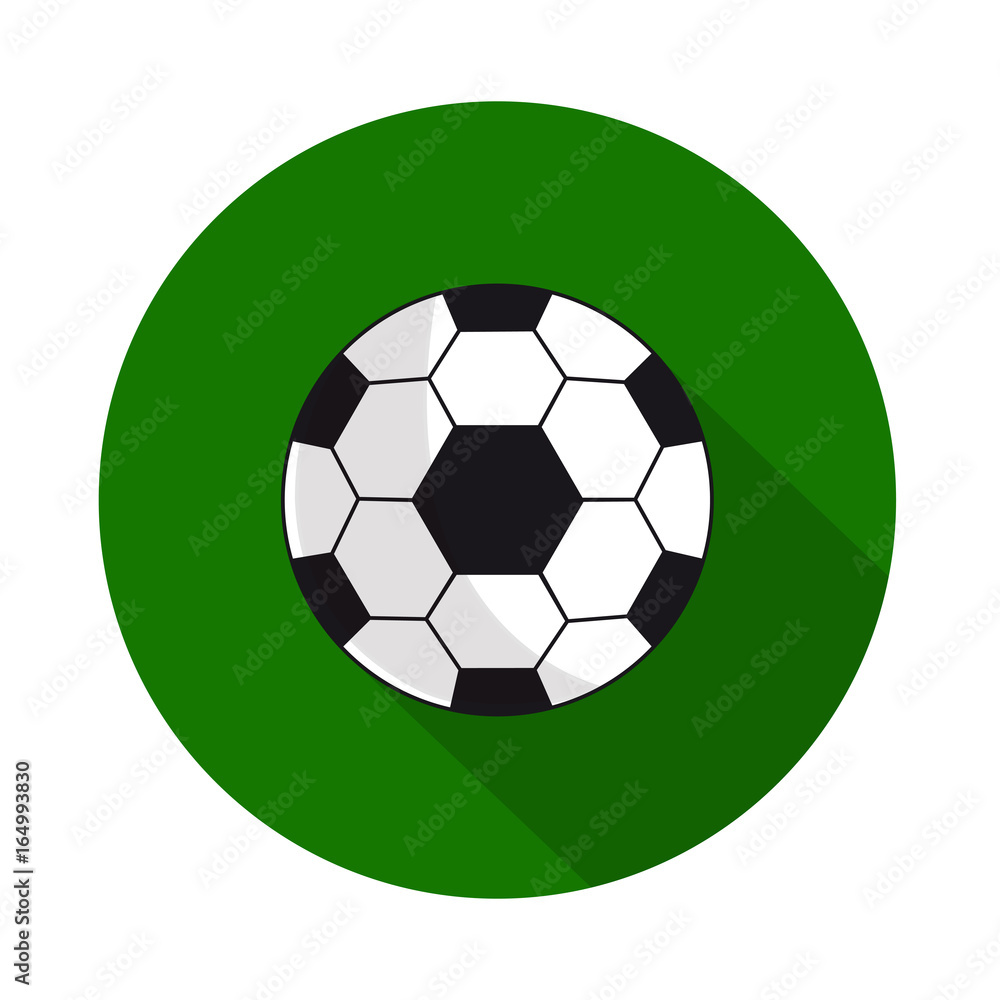 Icon soccer ball with long shadow Icon soccer ball with long shadow
